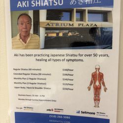 Aki Shiatsu - Rates for services