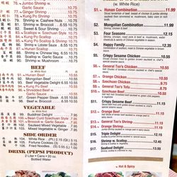 Tsing Tao Restaurant - Menu