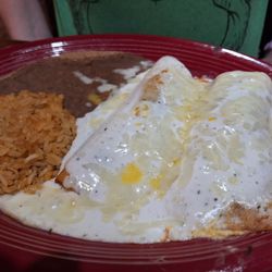 La Casita Mexican Restaurant - Sour cream enchiladas.
