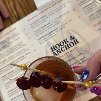 Hook & Anchor - Amazing Old Fashioned plus extra cherries upon request. Mmmmmmm - Seafood Near Me - Costa Mesa, California