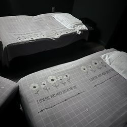 Oriental Foot Spa - Two bed tables in our room