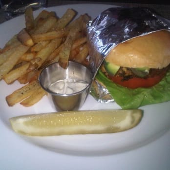 Caprice Cafe - Crabcake Burger w/Fries @ Caprice Cafe (Redlands) . - New American Near Me - Redlands, California