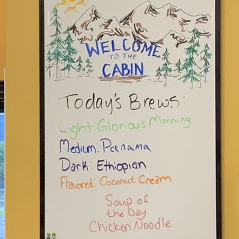 Cabin Coffee - Love the board! Great art work - Cafes Near Me - Avon, Indiana Cabin Coffee - Love the board! Great art work - Cafes Near Me - Avon, Indiana