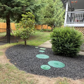 Tigers Landscape and Construction - Was low-lying ugly pebbled dirt. Rock installed to make it nice, also through gate which was always muddy. - Landscaping Near Me Tigers Landscape and Construction - Was low-lying ugly pebbled dirt. Rock installed to make it nice, also through gate which was always muddy. - Landscaping Near Me