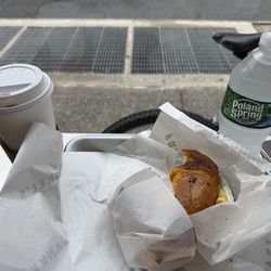 Frankel's Delicatessen - Ordered a 16oz hot coffee with an egg everything bagel with plain cream cheese, bacon and egg..
