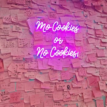 Mo Cookies - Walls lined in pink post-it notes from past visitors - Desserts Near Me - Wesley Chapel, Florida Mo Cookies - Walls lined in pink post-it notes from past visitors - Desserts Near Me - Wesley Chapel, Florida