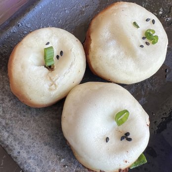 Dumpling 85 - Pan-fried pork buns (comes with 6 but my family began eating before I got to the photo) - Shanghainese Near Me - San Ramon, California