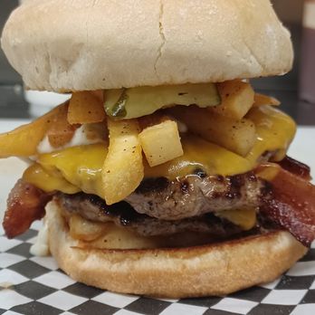 Kingdom Cafe - a burger with bacon, cheese, and pineapple - Burgers Near Me - Elko, Nevada