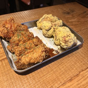 K-Bap & Wings - 1/2 soy garlic, 1/2 snow cheese - Korean Near Me - New York, New York K-Bap & Wings - 1/2 soy garlic, 1/2 snow cheese - Korean Near Me - New York, New York