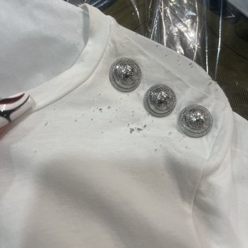 Weslayan One Hour Cleaners - This was the damage the did to my new shirt I've only had for 3 weeks. RUINED. - Dry Cleaning Near Me - Houston, Texas Weslayan One Hour Cleaners - This was the damage the did to my new shirt I've only had for 3 weeks. RUINED. - Dry Cleaning Near Me - Houston, Texas