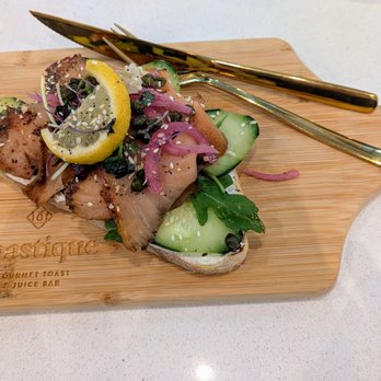Toastique - Salmon toast. You eat with your eyes first! - Juice Bars & Smoothies Near Me - Detroit, Michigan Toastique - Salmon toast. You eat with your eyes first! - Juice Bars & Smoothies Near Me - Detroit, Michigan