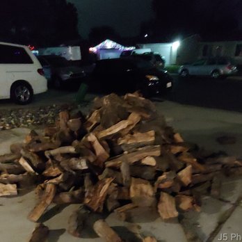 Steve Sims Almond Firewood - Delivery on the driveway while I was at work. - Firewood Near Me