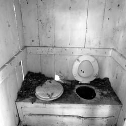 Deer Lick Conservation Area - A scary outhouse. I can't picture wanting to be that close to someone while... I mean, you know.