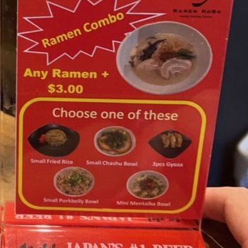 Ramen Kobo - OMG ‍Now kobo has Happy Hour until 6pm .  I tryed 10 dollars  Beer , gyoza and edamane combination and made me full - Ramen Near Me - Las Vegas, Nevada