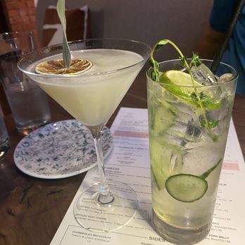 Dusk Lounge - Sage and Sip, Cucumber Thyme Fizz - Mediterranean Near Me - Indianapolis, Indiana