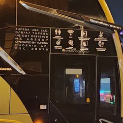 Tufesa usa - Front of bus - services on board