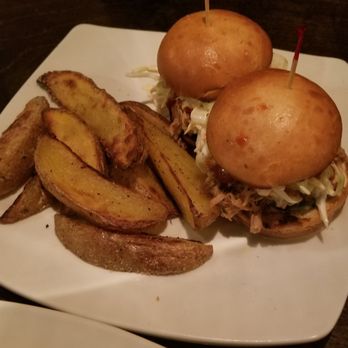 The Mystic Kitchen & Tasting Room - Food was great!!! Pulled pork sliders with home made fries and coleslaw. - Cocktail Bars Near Me - Bloomington, Illinois