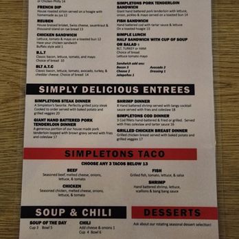 Simpleton's - 2024 menu - Sports Bars Near Me - Mesa, Arizona