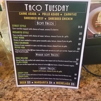 Casa Pasilla - Taco Tuesday menu - Mexican Near Me - Valencia, California