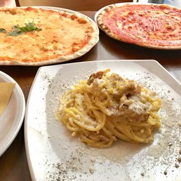 Pizza and Carbonara