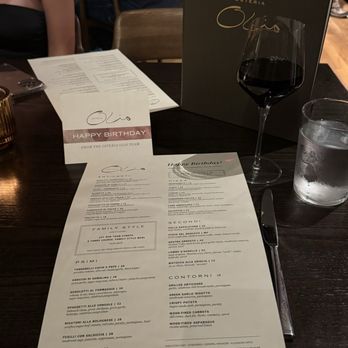 Osteria Olio - customized birthday menu and card - Wine Bars Near Me - Athens, Georgia Osteria Olio - customized birthday menu and card - Wine Bars Near Me - Athens, Georgia