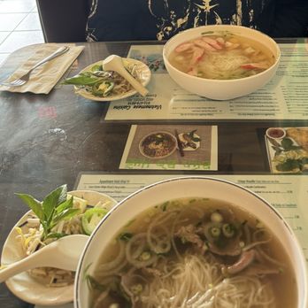 Vietnamese Cuisine Restaurant - Bottom is ribeye pho and top is 14. Seafood Noodle Soup - Vietnamese Near Me - Evansville, Indiana
