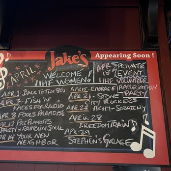 Jake's Boathouse - a menu on the wall - Pubs Near Me - Brampton, Ontario