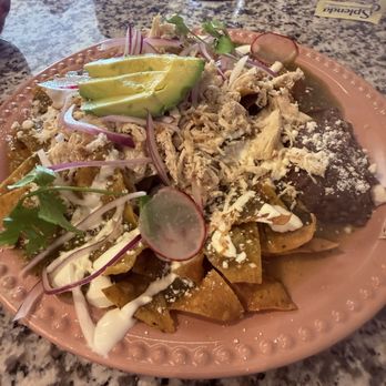 Simona Centro - Chilaquiles with chicken and green salsa - Breakfast & Brunch Near Me - Centro, YUC Simona Centro - Chilaquiles with chicken and green salsa - Breakfast & Brunch Near Me - Centro, YUC