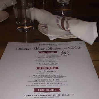 City Winery Hudson Valley - Restaurant week menu - American Near Me - Montgomery, New York
