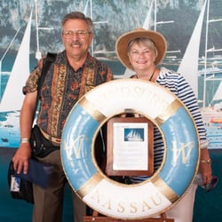 C P Trips - Cindy and her hubby about to board a Windstar Yacht to cruise along the Spanish coast