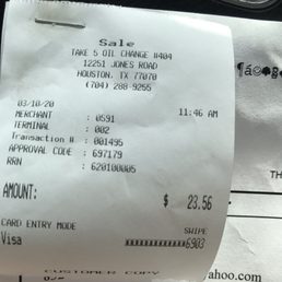 Total for my oil change. So affordable. Money well Spent! Total for my oil change. So affordable. Money well Spent!