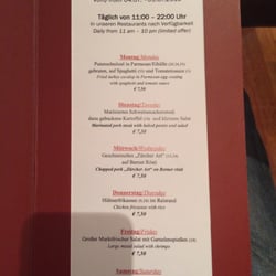 Carousel Bar - Menu
