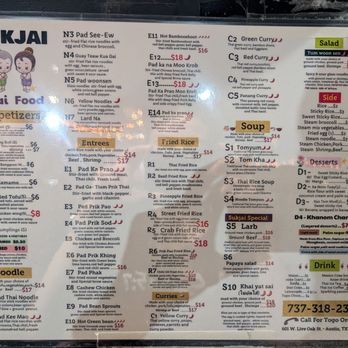 Sukjai Thai Food - Menu 03.26.2026 - Food Trucks Near Me - Austin, Texas Sukjai Thai Food - Menu 03.26.2026 - Food Trucks Near Me - Austin, Texas