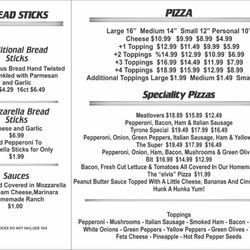 Tyrone Party Store - Menu inside