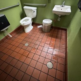 Urine soaked restroom!