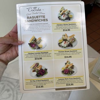 Cocola Bakery - Sandwich menu - Sandwiches Near Me - Redwood City, California