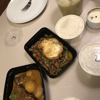 The Nuaa Table - Sauteed Spicy Holy Basil, Chicken Green Curry, and Slow Braised Short Ribs Massaman Curry - Thai Near Me - Brooklyn, New York The Nuaa Table - Sauteed Spicy Holy Basil, Chicken Green Curry, and Slow Braised Short Ribs Massaman Curry - Thai Near Me - Brooklyn, New York