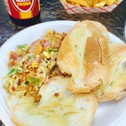 El Café de Tite - Scrambled eggs combo with my favorite drink of the island!