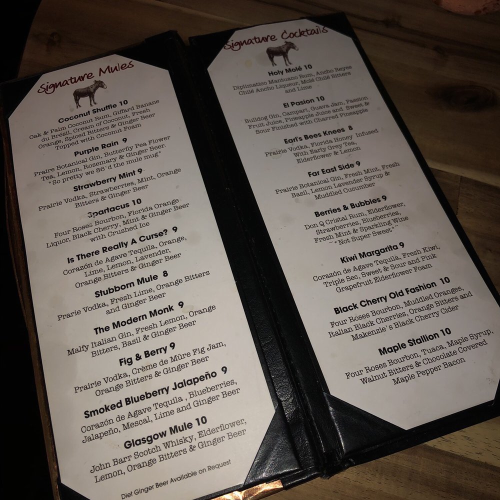 The Stubborn Mule - Drink list - New American Near Me - Orlando, Florida The Stubborn Mule - Drink list - New American Near Me - Orlando, Florida