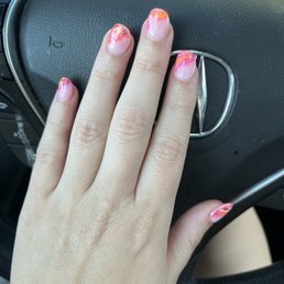 Vacay nails, courtesy of Lan. Dip with tips for my short n stubby natural nails. Got so many compliments. Pardon the dirty car. Vacay nails, courtesy of Lan. Dip with tips for my short n stubby natural nails. Got so many compliments. Pardon the dirty car.