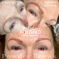 Arched & Polished - Permanent Makeup Powder Brows. Visit Instagram @pmubyjune for all the details.