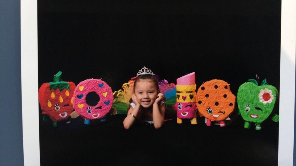 We even got to use the piñata's for our daughters photo