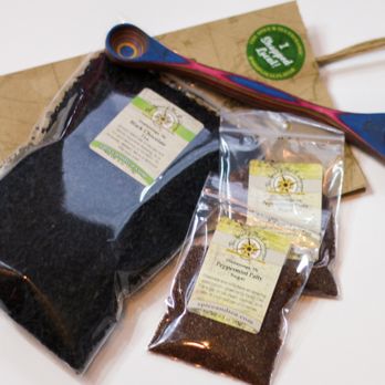 The Spice & Tea Exchange - Chocolate Black Tea, Peppermint Patty Sugar, & a measuring spoon (1tsp & 1tbsp) - Herbs & Spices Near Me - Chattanooga, Tennessee The Spice & Tea Exchange - Chocolate Black Tea, Peppermint Patty Sugar, & a measuring spoon (1tsp & 1tbsp) - Herbs & Spices Near Me - Chattanooga, Tennessee