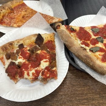 Gigis Pizza - Slices of Eggplant ricotta, margherita and classic cheese - Pizza Near Me - New Hyde Park, New York Gigis Pizza - Slices of Eggplant ricotta, margherita and classic cheese - Pizza Near Me - New Hyde Park, New York