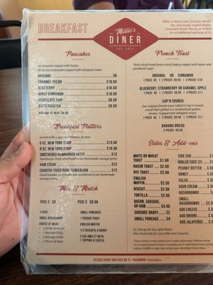 Menu photo 2 Millie's Diner Dickeyville, WI