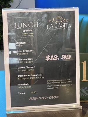 Menu photo 1 La Casita Restaurant Durham, NC Menu photo 1 La Casita Restaurant Durham, NC