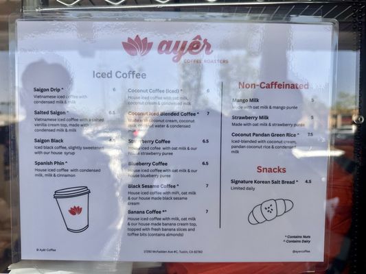 Menu photo 3 Ayer Coffee Tustin, CA