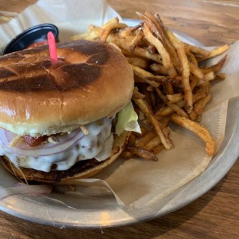 The Wrigley Taproom & Eatery - Cuban Burger with fries - New American Near Me - Corbin, Kentucky