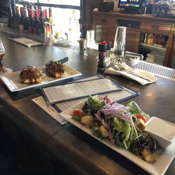 Town Hall Station - Chicken and waffles and a side salad. - American Near Me - Edina, Minnesota Town Hall Station - Chicken and waffles and a side salad. - American Near Me - Edina, Minnesota
