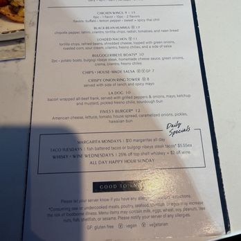 Five55 - Menu - Cocktail Bars Near Me - Monterey Park, California